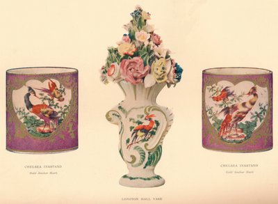 2 calamai di Chelsea e un vaso di Longton Hall, c. 1755 da Unbekannt