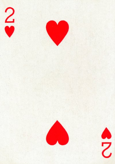 2 di cuori da un mazzo di carte da gioco Goodall & Son Ltd., c1940 da Unbekannt