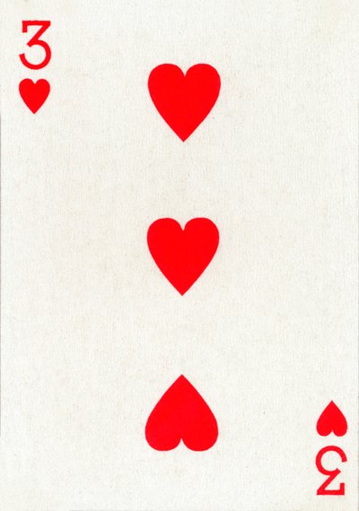 3 di cuori da un mazzo di carte da gioco Goodall & Son Ltd., c1940 da Unbekannt