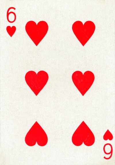 6 di cuori da un mazzo di carte da gioco Goodall & Son Ltd., c1940 da Unbekannt