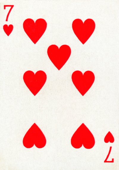 7 di cuori da un mazzo di carte da gioco Goodall & Son Ltd., c1940 da Unbekannt