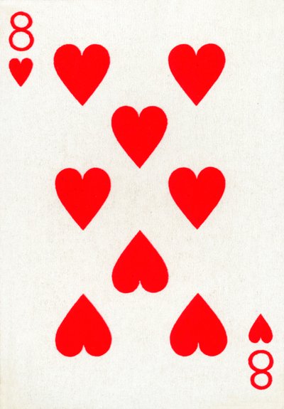 8 di cuori da un mazzo di carte da gioco di Goodall & Son Ltd., c1940 da Unbekannt