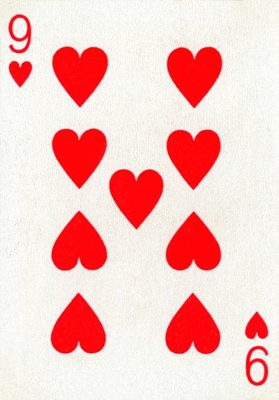 9 di cuori da un mazzo di carte da gioco Goodall & Son Ltd., c1940 da Unbekannt