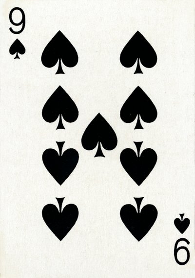 9 di picche da un mazzo di carte da gioco Goodall & Son Ltd. da Unbekannt