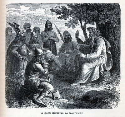 Un bardo che recita ai Normanni, 1882 da Unbekannt