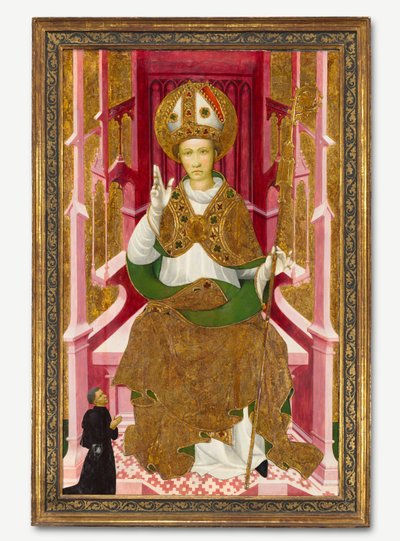 Un vescovo santo con un donatore San Luigi di Tolosa, inizio 1400 da Unbekannt