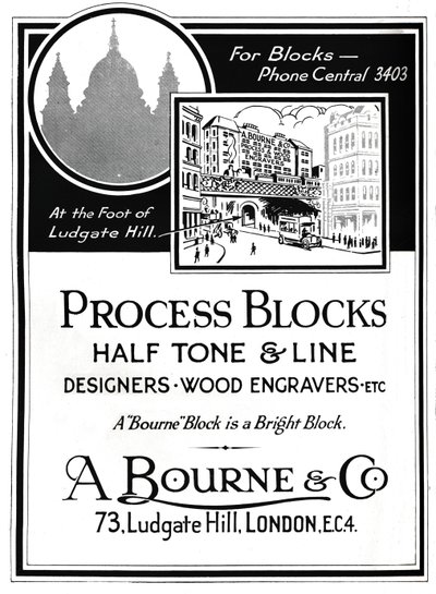 Pubblicità di A. Bourne & Co. - Process Blocks, 1919 da Unbekannt