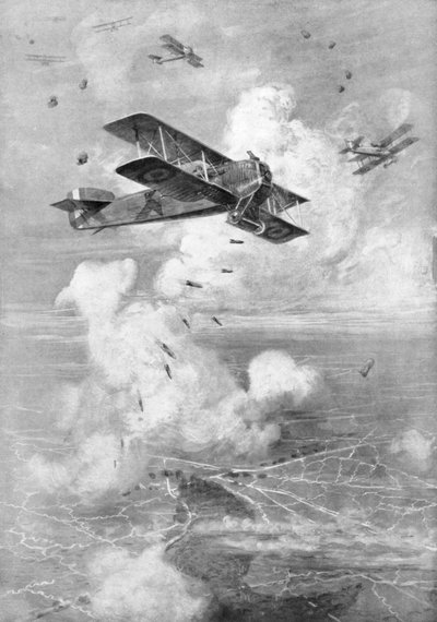 Un bombardiere biplano francese Breguet in azione, c1917 1926 da Unbekannt