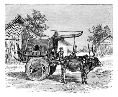 Un carro birmano, Birmania Myanmar, 1895 da Unbekannt