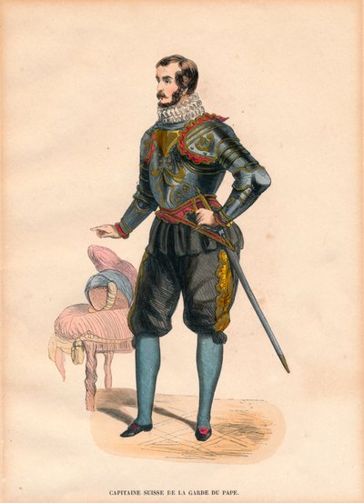 Un capitano della Guardia Svizzera del Papa, circa 1900 da Unbekannt