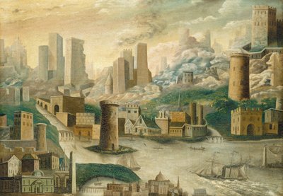 Una città di fantasia, metà del XIX secolo da Unbekannt