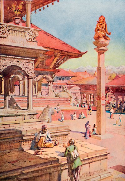Un angolo di Durbar Square, Patan, Nepal da Unbekannt