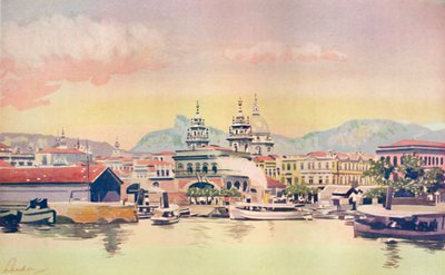 Un angolo del molo doganale di Rio, 1914 da Unbekannt