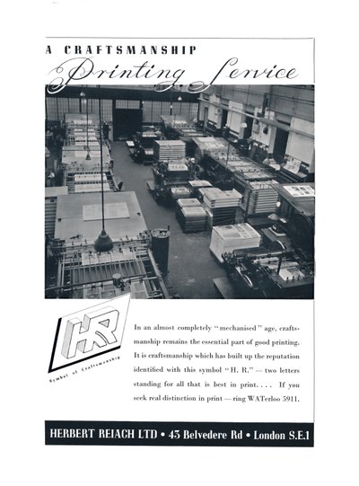 Un Servizio di Stampa Artigianale - Herbert Reiach Ltd, 1939 da Unbekannt