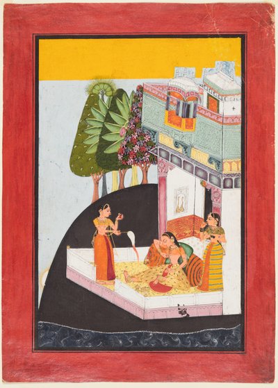 Una Signora Sconsolata su una Terrazza con Attendants, c. 1730 da Unbekannt
