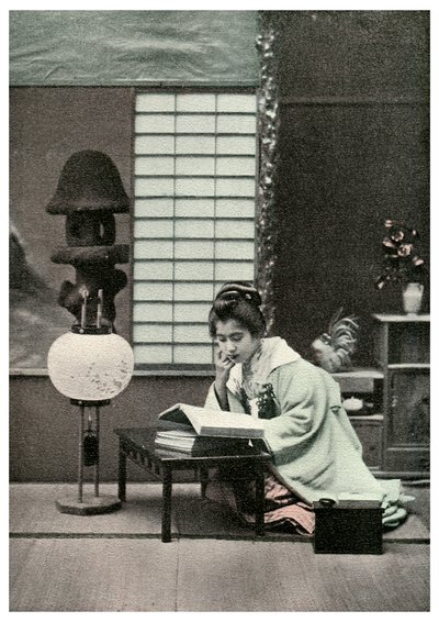 Una studentessa diligente, Giappone, 1904 da Unbekannt