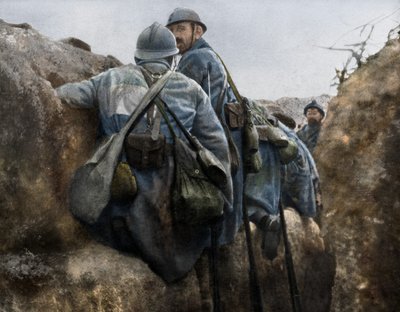 Una trincea francese prima di un attacco, 2ª Battaglia della Champagne, Francia, 25 settembre 1915 da Unbekannt