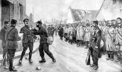 Un prigioniero tedesco osa attaccare un ufficiale, Francia, Prima Guerra Mondiale, 1915 da Unbekannt