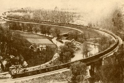 Un gigantesco treno merci di cinquantaquattro vagoni trainato da una locomotiva, Chicago e North West Railway, 193 da Unbekannt