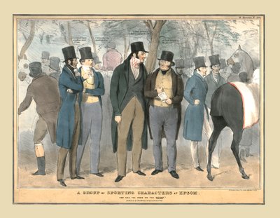 Un gruppo di personaggi sportivi a Epsom, c. 1832 da Unbekannt
