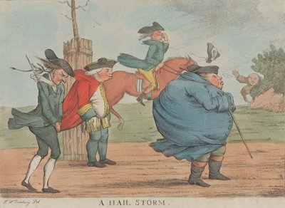 Una tempesta di grandine, 1800-1820 da Unbekannt