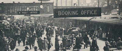 Scena di vacanza alla stazione di Liverpool Street, 1926 da Unbekannt