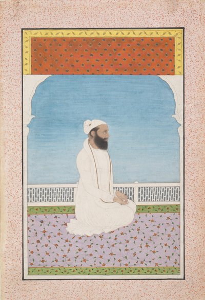 Un uomo santo seduto su una terrazza, ca. 1850 da Unbekannt
