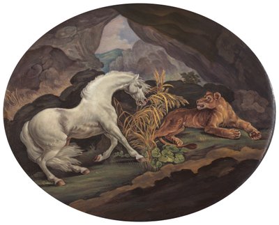 Un cavallo spaventato da una leonessa, ca. 1800 da Unbekannt