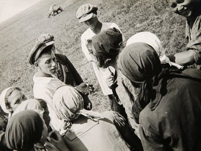 Una brigata del Kolkhoz in pausa, URSS, 1931 da Unbekannt