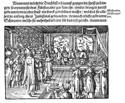 Un pasto dello zar (da Die Moskouitische Chronica di S. Herberstein) da Unbekannt