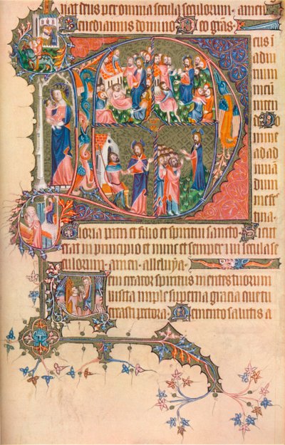 Una pagina dal Salterio-Ore Egerton Bohun, 1370, 1937 da Unbekannt