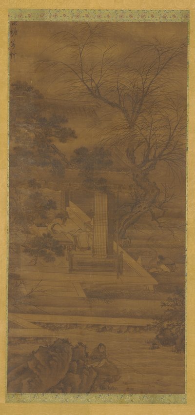 Un Poeta che sogna nel suo padiglione sul fiume, dinastia Ming o Qing, XVII secolo da Unbekannt