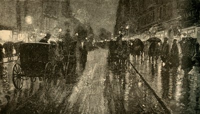 Una notte piovosa - Strada illuminata dall