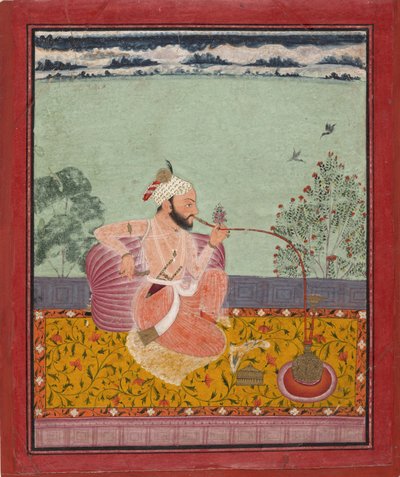 Un Raja che fuma un narghilè. Kota, 1690-1710, Metropolitan Museum da Unbekannt