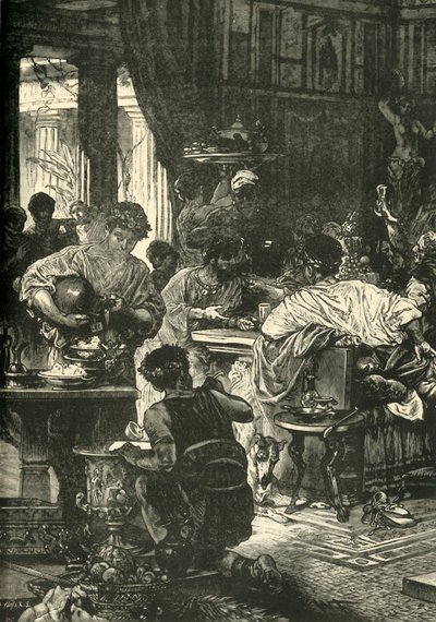 Un banchetto romano, 1890 da Unbekannt