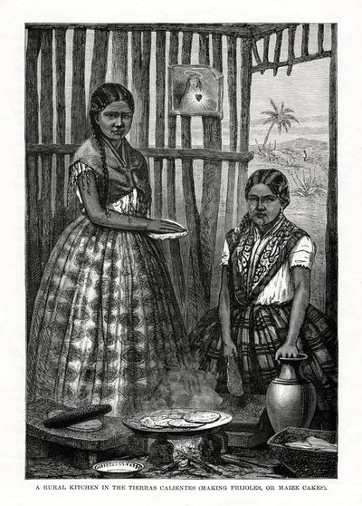 Una cucina rurale nelle Tierras Calientes, Messico, 1877 da Unbekannt