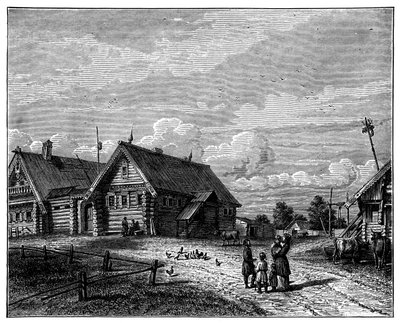 Un villaggio russo nella zona agricola meridionale, c1890 da Unbekannt