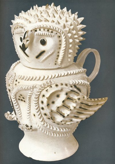 Gufo in gres salato usato come brocca, la testa come tazza, c1730-c1755 da Unbekannt