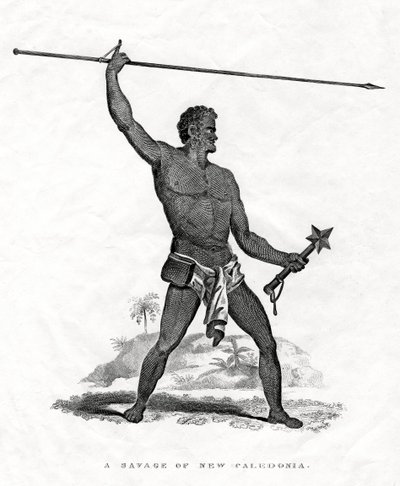 Un selvaggio della Nuova Caledonia, Pacifico sud-occidentale da Unbekannt