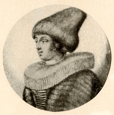 Una signora svedese con cappello di pelliccia a punta e colletto, 1640 da Unbekannt