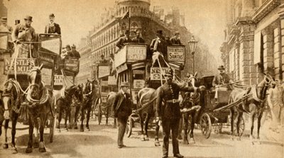 Blocco del traffico nel 1900 - Una scena fuori dalla Mansion House da Unbekannt