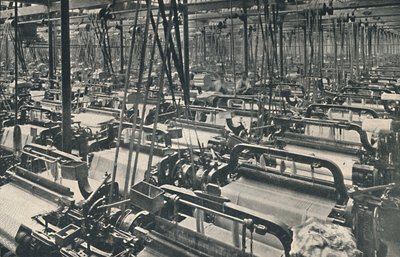 Un laboratorio di tessitura, c. 1917 da Unbekannt