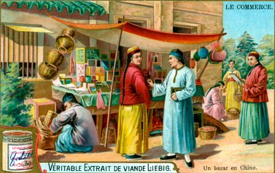 Un bazar in Cina, c1900 da Unbekannt