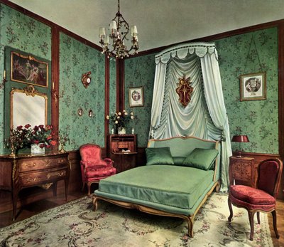 Una camera da letto del regno di Luigi XV, Hotel des Saints Pères, Parigi, 1938 da Unbekannt