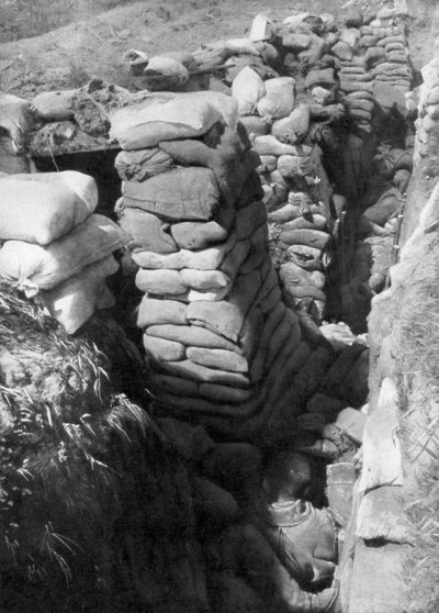 Una trincea tedesca catturata e sistema di bunker, Souchez, Artois, Francia, 1 giugno 1915 da Unbekannt