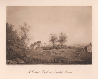 Una partita di cricket su Bansted Downs, Surrey, XIX secolo, 1912 da Unbekannt