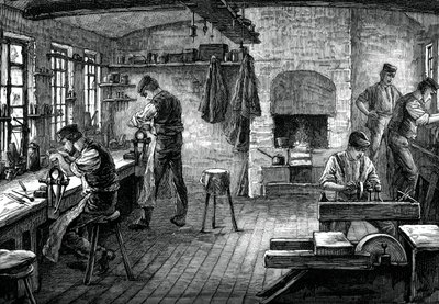 Un negozio di coltellinaio, c1880 da Unbekannt