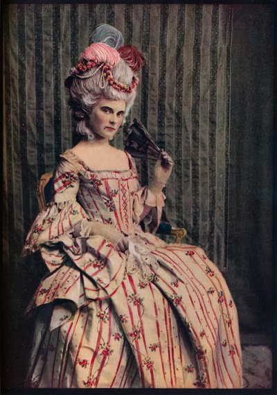 Un abito di proporzioni affascinanti in bellissimo broccato francese. Periodo 1775-85 da Unbekannt