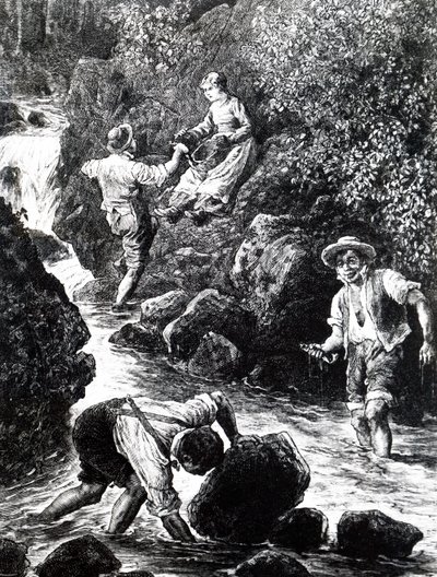 Un gruppo di giovani che pescano da Unbekannt