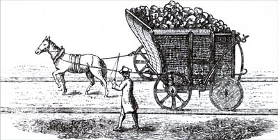 Un cavallo che tira un carro di carbone da Unbekannt